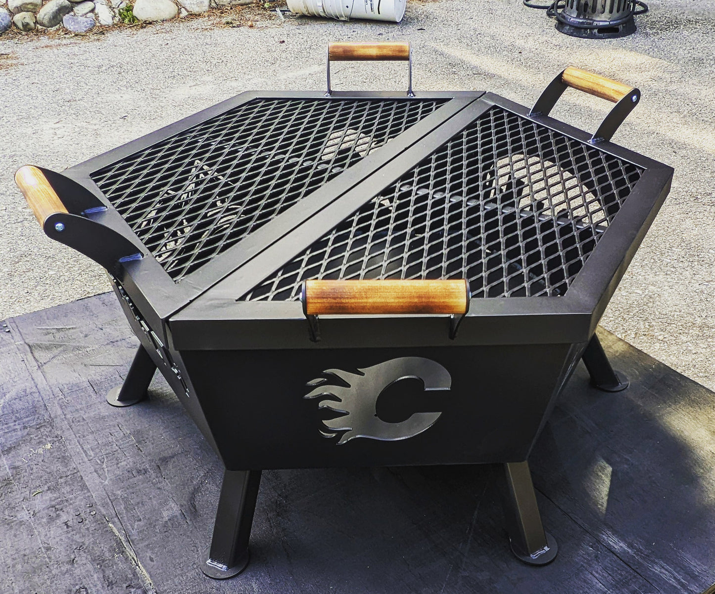 Firepit with Half Lid