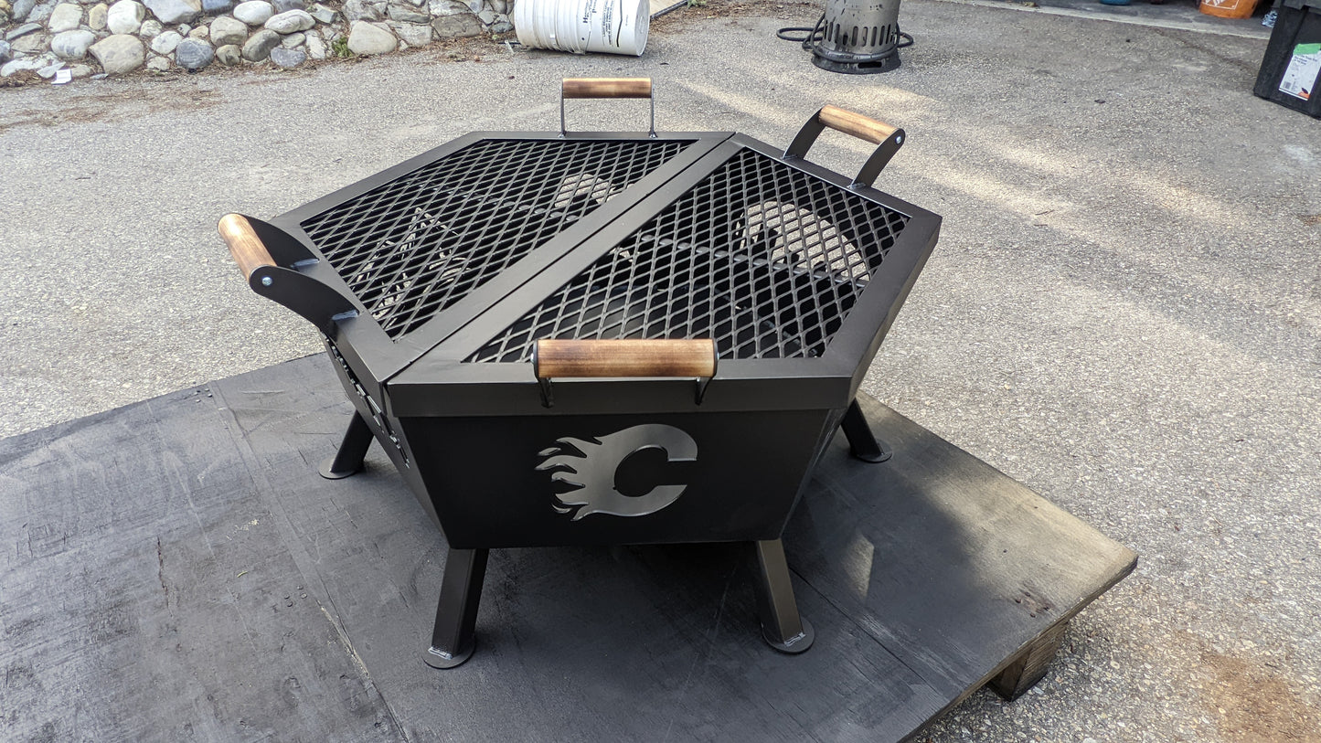 Firepit with Half Lid