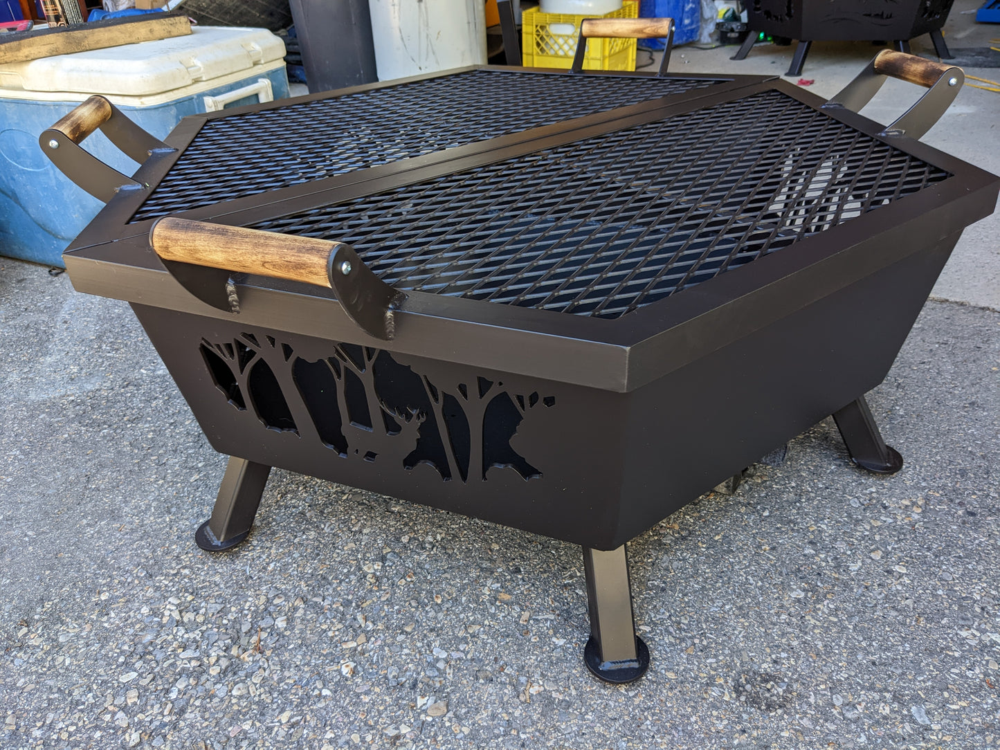 Firepit with Half Lid