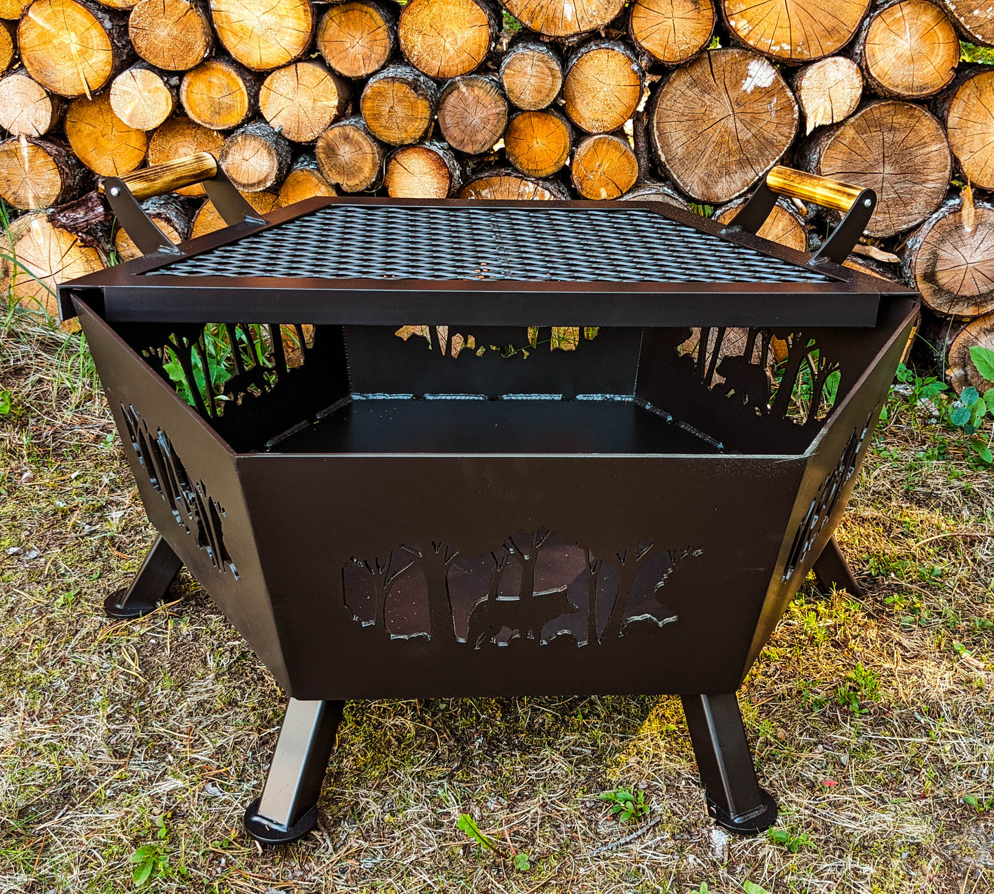 Firepit with Half Lid